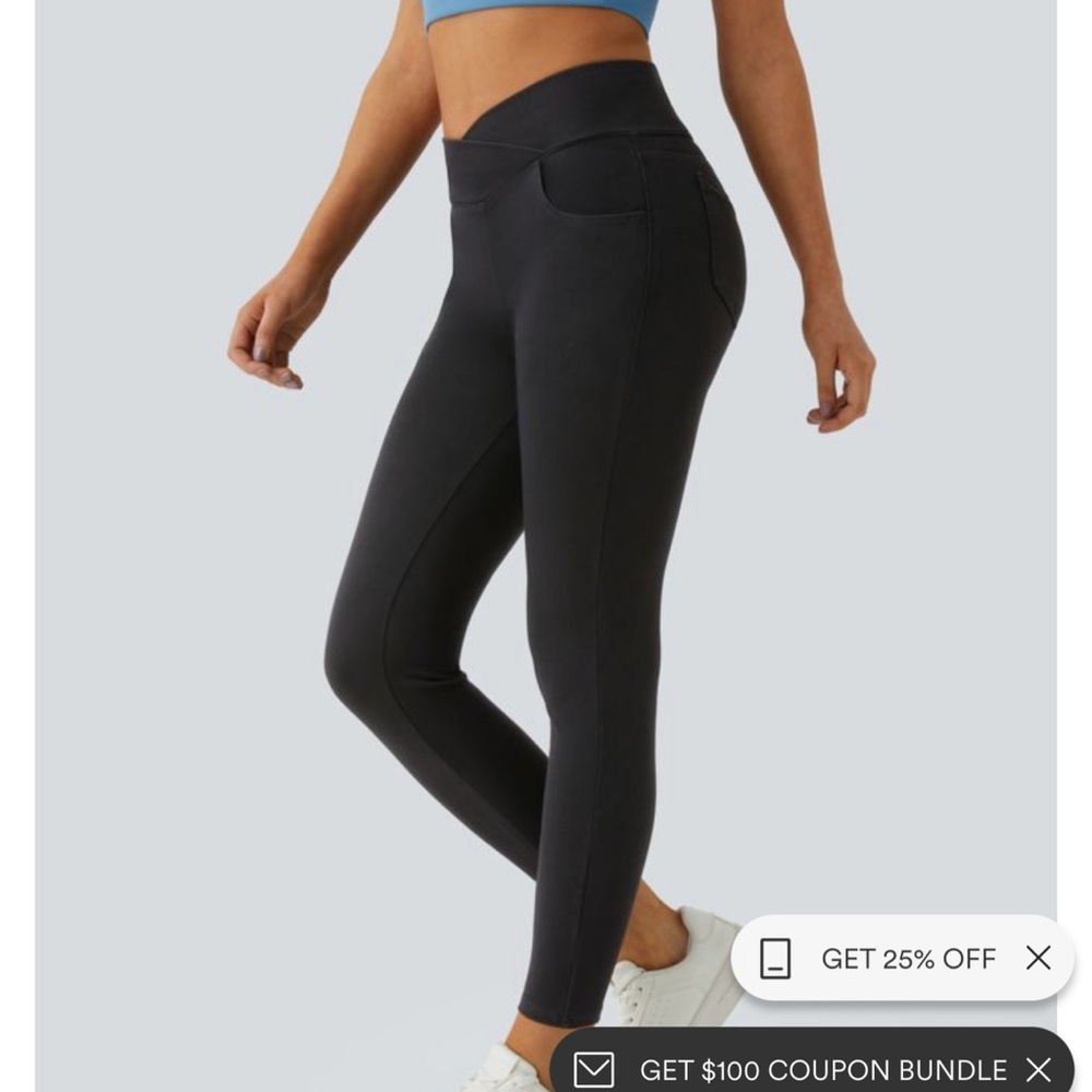 HALARA Flex High Waisted Crossover Pockets Denim Work Leggings